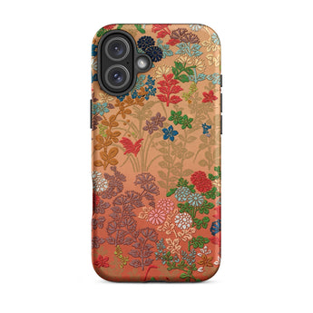 Japanese Flower Fan Pattern 1 - G.a. Audsley Phone Case Iphone 16 Plus / Matte Floral-patterned Phone Case Twilight Meadow Unfurls,