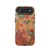 Japanese Flower Fan Pattern 1 - G.a. Audsley Phone Case Iphone 17 Air / Matte Floral Patterned Phone Case Gradient Background Vibrant