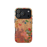 Japanese Flower Fan Pattern 1 - G.a. Audsley Phone Case Iphone 17 Pro / Matte Floral-patterned Phone Case Gradient Background Intricate