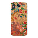 Japanese Flower Fan Pattern 1 - G.a. Audsley Phone Case Iphone x / Matte Phone Case Colorful Floral Pattern Peach-colored Background