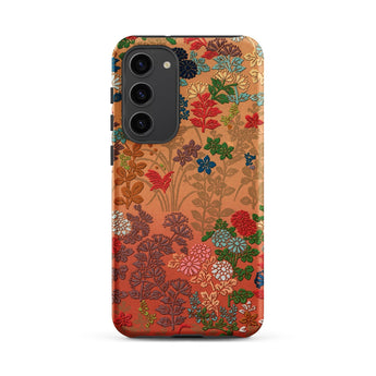 Japanese Flower Fan Pattern 1 - G.a. Audsley Phone Case Samsung Galaxy S23 Plus / Matte Vibrant Textured Phone Case Intricate Floral