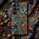 Japanese Flower Fan Pattern 2 - G.a. Audsley Phone Case Vintage Floral Shades Red Blue, Iphone, Mobile Cases