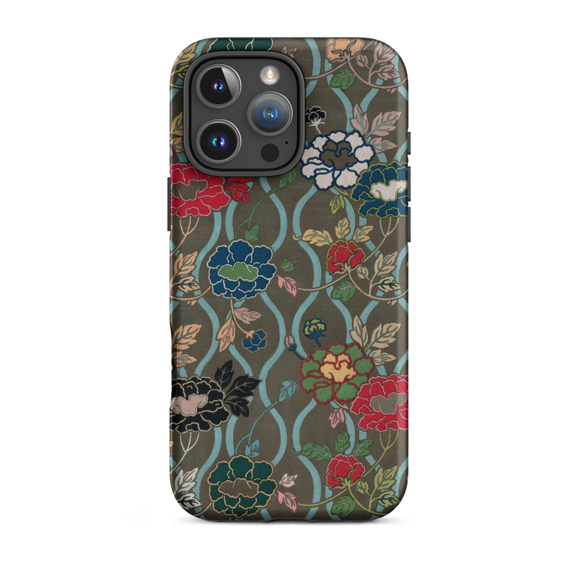 Japanese Flower Fan Pattern - G.a. Audsley Iphone Case, 16 Pro Max / Matte, Floral Patterned Phone Case
