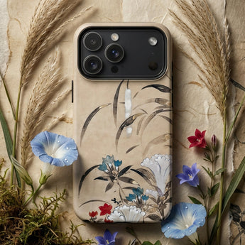 Japanese Flowers - Tawaraya Sōsetsu Phone Case Beige Phone Case Delicate Floral Botanical Illustration Shades Iphone