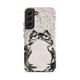 Japanese Frog - Getsuju Phone Case Samsung Galaxy S22 Plus / Matte Black White Ink-style Frog Illustration Phone Case Japanese Iphone Case,