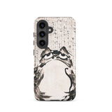 Japanese Frog - Getsuju Phone Case Samsung Galaxy S24 / Matte Black White Ink-style Phone Case Cartoon Frog Wide Iphone Case, Getsuju