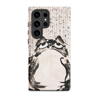 Japanese Frog - Getsuju Phone Case Samsung Galaxy S24 Ultra / Matte Black White Ink-style Phone Case Stylized Frog Design Iphone Case,