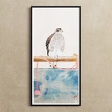 Japanese Hawk - Tosa Mitsuoki Edo Period Bird Art Print / Canvas Falcon Perched Branch Watercolor-style Background Beneath, Exquisite