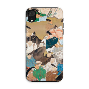 Japanese Poets - Ikeda Koson Heian Period Phone Case Iphone Xr / Matte Phone Case Artistic Illustration Abstract Figures Earthy Tones Ikeda