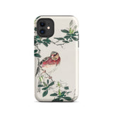 Japanese Rosefinch - Numata Kashu Phone Case Iphone 11 / Matte Bird-themed Phone Case Numata Kashu, Scarlet-breasted Finch Perches, Shūchō