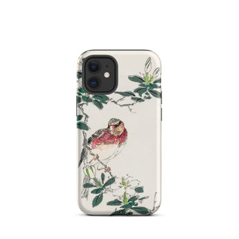 Japanese Rosefinch - Numata Kashu Phone Case Iphone 12 Mini / Matte Bird-themed, Scarlet-breasted Finch Perches, Shūchō Gafu Mobile Cases
