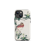 Japanese Rosefinch - Numata Kashu Phone Case Iphone 13 Mini / Matte Bird-themed Iphone Case Numata Kashu, Scarlet-breasted Finch Perches,