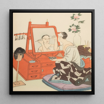Japanese Theater Scene - Hasegawa Takejiro Art Print / Canvas, 12x12’’ / 31x31cm / Black Frame, Posters Prints & Visual Artwork, Toby Leon