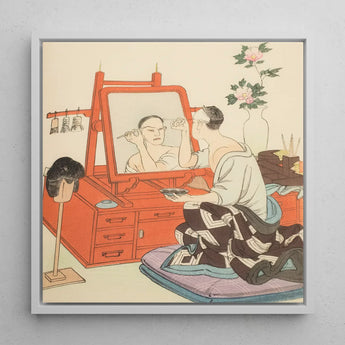 Japanese Theater Scene - Hasegawa Takejiro Art Print / Canvas Framed Woodblock Woman Traditional Attire Makeup, Scènes Du Théâtre, Japonais