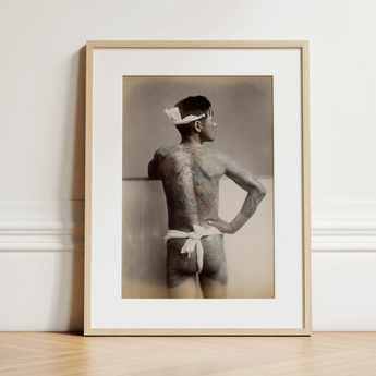 Japanese Wabori Tattoo - S. Ogawa Fine Art Print / Canvas, 12x16’’ / 31x41cm / Natural Frame / Matboard, Posters Prints & Visual Artwork,