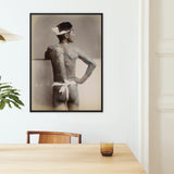 Japanese Wabori Tattoo - S. Ogawa Fine Art Print / Canvas Black-framed Sepia-toned Portrait Tattooed Man White Headband Waist, Eternal