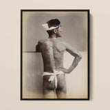 Japanese Wabori Tattoo - S. Ogawa Fine Art Print / Canvas Black-framed Vintage Photographic Man Extensive Traditional, Eternal Floating