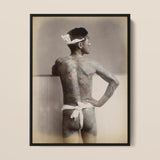 Japanese Wabori Tattoo - S. Ogawa Fine Art Print / Canvas Black-framed Vintage Photographic Man Extensive Traditional, Eternal Floating