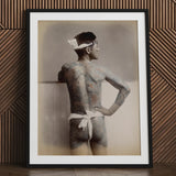 Japanese Wabori Tattoo - S. Ogawa Fine Art Print / Canvas Black Framed Vintage Sailor Collar, Eternal Floating World, Tattoos Prints