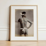 Japanese Wabori Tattoo - S. Ogawa Fine Art Print / Canvas Sepia-toned Framed Photograph Tattooed Man Traditional Attire Light, Eternal
