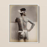 Japanese Wabori Tattoo - S. Ogawa Fine Art Print / Canvas Vintage Sepia-toned Framed Photograph Man Extensive Traditional, Eternal Floating