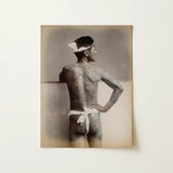 Japanese Wabori Tattoo - S. Ogawa Fine Art Print / Canvas Vintage Sepia-toned Photographic Man Extensive Traditional, Eternal Floating