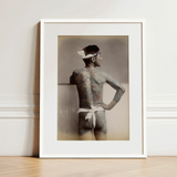 Japanese Wabori Tattoo - S. Ogawa Fine Art Print / Canvas White-framed Black-and-white Photographic Tattooed Man Traditional Attire,