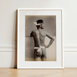 Japanese Wabori Tattoo - S. Ogawa Fine Art Print / Canvas White-framed Black-and-white Photographic Tattooed Man Traditional Attire,