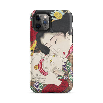 Japanische Frau und Katze - Tsukioka Yoshitoshi Iphone Hülle, 11 Pro / Matt, Handyhüllen, Toby Leon
