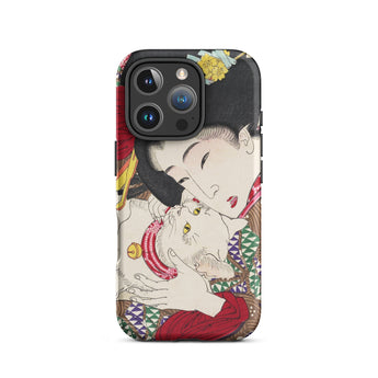 Japanische Frau und Katze - Tsukioka Yoshitoshi Iphone Hülle, 16 Pro / Matt, Handyhüllen, Toby Leon