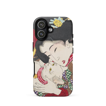 Japanische Frau und Katze - Tsukioka Yoshitoshi Iphone Hülle, 17 / Matt, Handyhüllen, Toby Leon