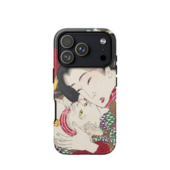 Japanische Frau und Katze - Tsukioka Yoshitoshi Iphone Hülle, 17 Pro / Matt, Handyhüllen, Toby Leon