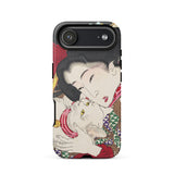Japanese Woman and Cat - Tsukioka Yoshitoshi Phone Case Iphone 17 Air / Matte Iphone 12 Case Japanese Geisha Design Black White Tsukioka