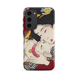 Japanese Woman and Cat - Tsukioka Yoshitoshi Phone Case Samsung Galaxy S23 Plus / Matte Phone Case Detailed Illustration Traditional