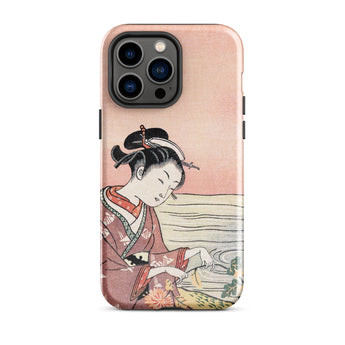 Japanese Woman Picking Chrysanthemum - Suzuki Harunobu Iphone Case, 14 Pro Max / Gloss, Mobile Phone Cases, Toby Leon