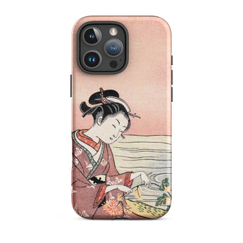 Japanese Woman Picking Chrysanthemum - Suzuki Harunobu Iphone Case, 16 Pro Max / Matte, Mobile Phone Cases, Toby Leon