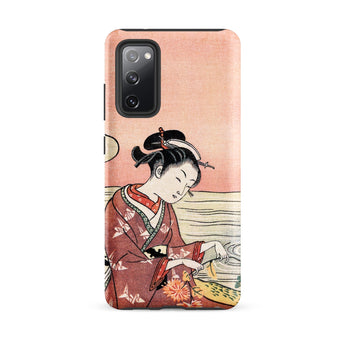 Japanese Woman Picking Chrysanthemum - Suzuki Harunobu Phone Case Samsung Galaxy S20 Fe / Matte Phone Case Traditional Japanese Ukiyo-e