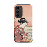 Japanese Woman Picking Chrysanthemum - Suzuki Harunobu Phone Case Samsung Galaxy S23 Plus / Gloss Phone Case Traditional Japanese Woodblock