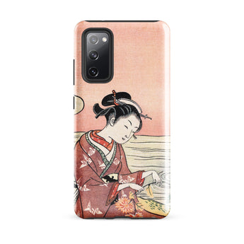 Japanese Woman Picking Chrysanthemum - Suzuki Harunobu Phone Case Samsung Galaxy S20 Fe / Gloss Phone Case Traditional Japanese Woodblock