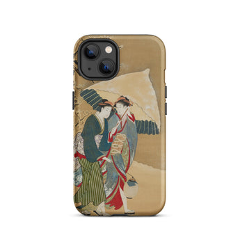 Japanese Women in Snow - Shunman Iphone Case, 13 / Matte, Smartphone Case Traditional Japanese Ukiyo-e Style Painting Two