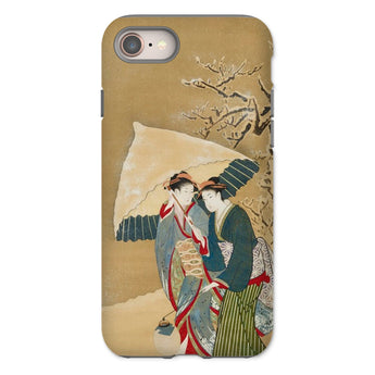Japanese Women in Snow - Shunman Iphone Case, 8 / Matte, Phone Case Japanese Art