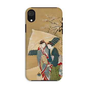 Japanese Women in Snow - Shunman Iphone Case, Xr / Matte, Phone Case Japanese Art