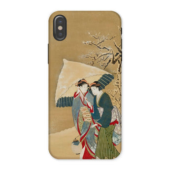 Japanese Women in Snow - Shunman Phone Case Iphone x / Matte Phone Case Japanese Art Iphone