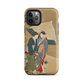 Japanese Women in Snow - Shunman Phone Case Iphone 11 Pro / Matte Phone Case Japanese Painting Two Women Umbrella Iphone