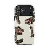 Japanese Woodblock Tiger - Taguchi Tomoki Phone Case Iphone 17 Pro Max / Matte Cream-colored Phone Case Zebra Print Design Black Stripes