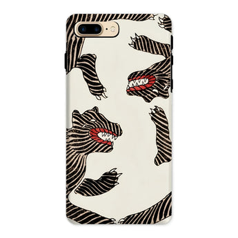Japanese Woodblock Tiger - Taguchi Tomoki Phone Case Iphone 8 Plus / Matte Pattern Striped Toothy Creatures Eels Sea, Urban Jungles Mobile