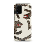 Japanese Woodblock Tiger - Taguchi Tomoki Phone Case Samsung Galaxy S20 Plus / Gloss Sleek Phone Case Bold Black-and-white Zebra-striped