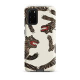 Japanese Woodblock Tiger - Taguchi Tomoki Phone Case Samsung Galaxy S20 Plus / Matte Sleek Phone Case Bold Black-and-white Zebra-striped