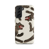Japanese Woodblock Tiger - Taguchi Tomoki Phone Case Samsung Galaxy S21 Fe / Matte Sleek Off-white Phone Case Bold Black-and-red