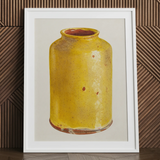 Jar - Yolande Delasser stampa artistica in ceramica dorata / Tela, 24x32’’ / 61x81cm / Cornice bianca / Passe-partout, Poster, stampe e opere d’arte visiva, Toby